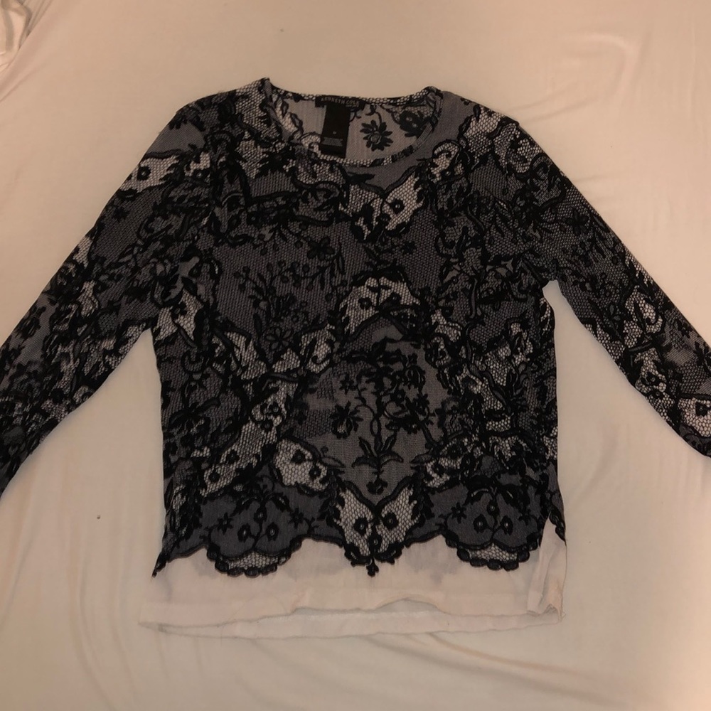 Sheer Long Sleeve with Lace Pattern